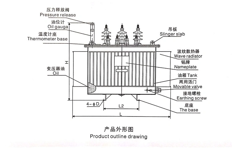 S11 Series 10kv Distribution Three-Phase Power Electric Transformer