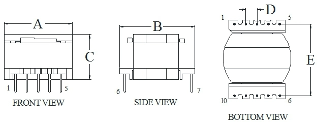 Ep Series SMD Step-up/ Down Transformers for Poe Power Over Ethernet Applications 5V 200mA 1500VDC Flyback Converters for DC/ DC Converters SMPS